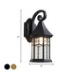 Frendorf | 1-Birne Klar Wasser Glas Wandlampe Bauernhaus Schwarz/Bronze Pavilion Innenhof Wandmontierte Leuchte