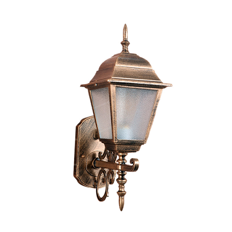 Frendorf | 1-Head Wandlamp Landhuis Geometrisch Gezaaid Glas Muurmontage Lamp Fixture in Messing