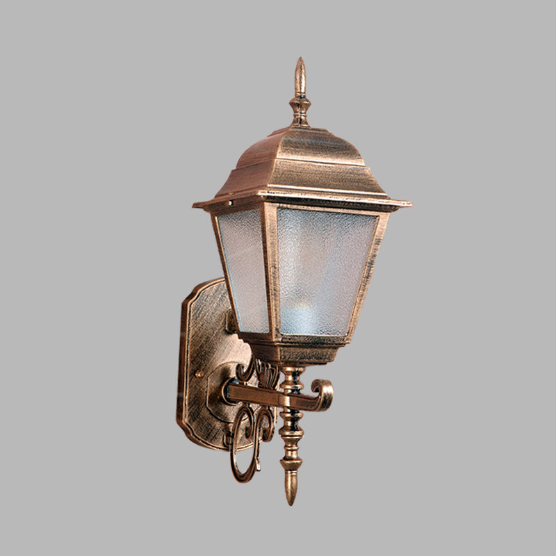 Frendorf | 1-Head Wandlamp Landhuis Geometrisch Gezaaid Glas Muurmontage Lamp Fixture in Messing