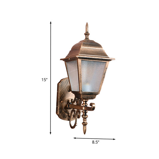 Frendorf | 1-Head Wandlamp Landhuis Geometrisch Gezaaid Glas Muurmontage Lamp Fixture in Messing
