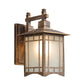 Frendorf | 1 Licht Pavillon Wandlamp Boerderij Zwart/Brass Afwerking Aluminium Wandmontage Lamp met Frosted Glas Shade