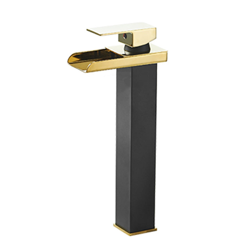 Frendorf | Moderner Wasserfallauslauf Waschbeckenarmatur mit LED Messing Waschbeckenarmatur