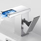 Frendorf | Moderner Wasserfallauslauf Waschbeckenarmatur mit LED Messing Waschbeckenarmatur