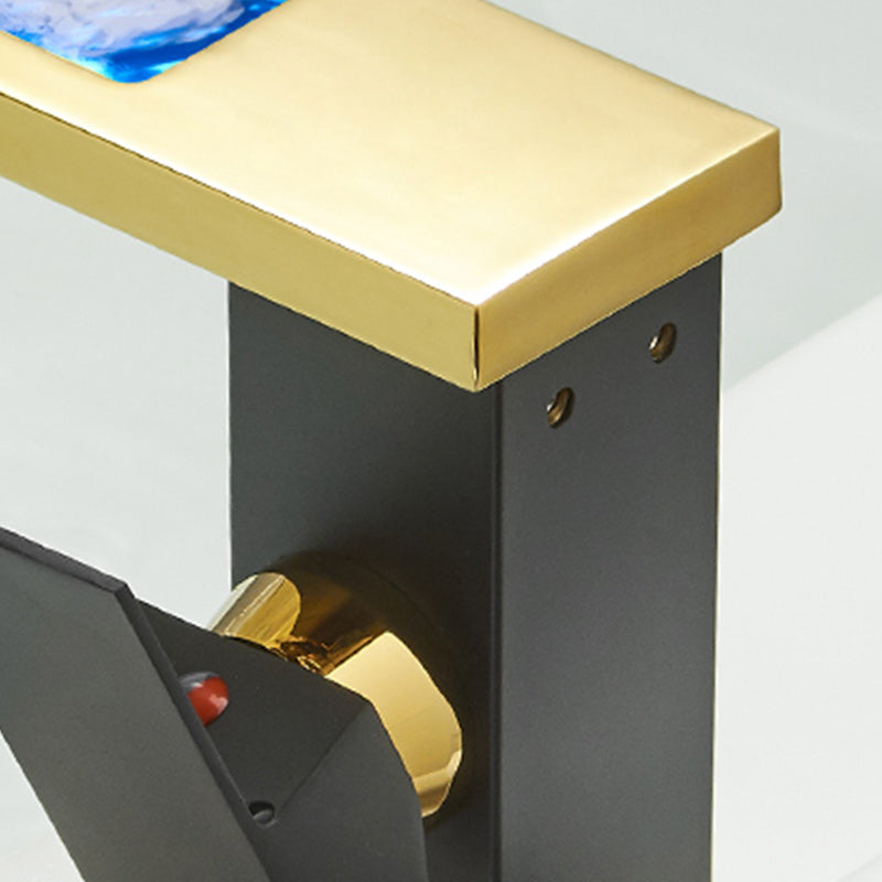 Frendorf | Moderner Wasserfallauslauf Waschbeckenarmatur mit LED Messing Waschbeckenarmatur