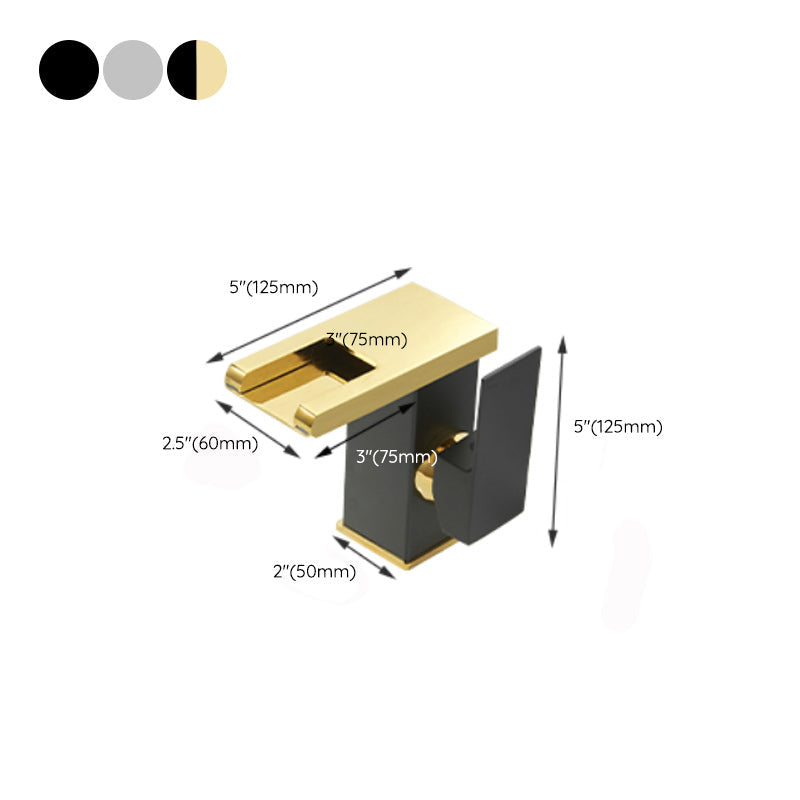 Frendorf | Moderner Wasserfallauslauf Waschbeckenarmatur mit LED Messing Waschbeckenarmatur