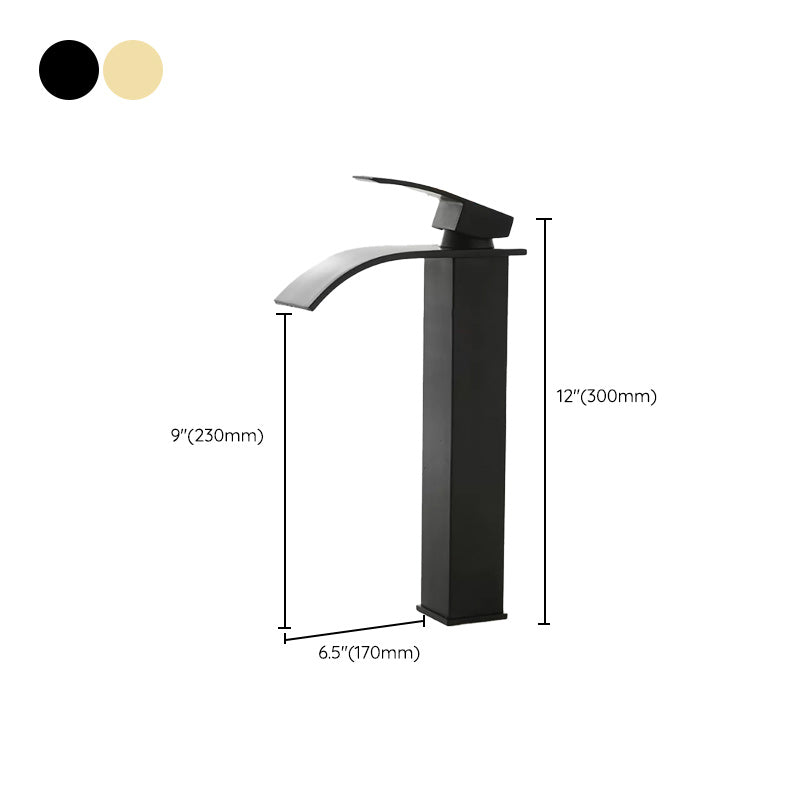 Frendorf | Moderner Wasserfallauslauf Waschbeckenarmatur mit LED Messing Waschbeckenarmatur