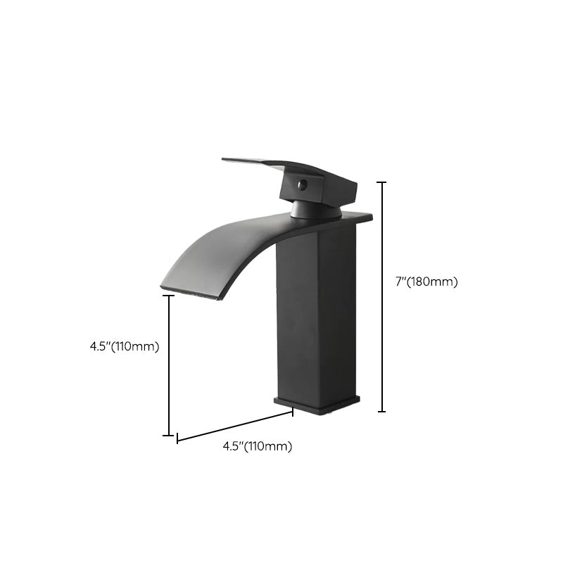 Frendorf | Moderner Wasserfallauslauf Waschbeckenarmatur mit LED Messing Waschbeckenarmatur