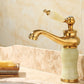 Frendorf | Deck Mounted Copper Tub Faucet Low Arc Roman Tub Faucet Set with Jade