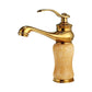Frendorf | Deck Mounted Copper Tub Faucet Low Arc Roman Tub Faucet Set with Jade