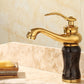 Frendorf | Deck Mounted Copper Tub Faucet Low Arc Roman Tub Faucet Set with Jade