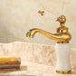 Frendorf | Deck Mounted Copper Tub Faucet Low Arc Roman Tub Faucet Set with Jade