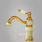 Frendorf | Deck Mounted Copper Tub Faucet Low Arc Roman Tub Faucet Set with Jade