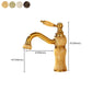 Frendorf | Deck Mounted Copper Tub Faucet Low Arc Roman Tub Faucet Set with Jade