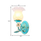 Frendorf | Blauwe Bloesem Wandlamp Lichtarmatuur Koreaanse Tuin Witte Glas 1/2-Licht Slaapkamer Wandlamp