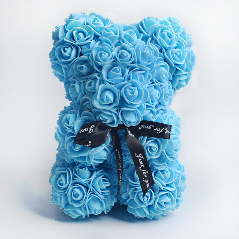 Frendorf | Valentinstag Geschenk Rose Bär Ewige Blume Rose Teddybär PE Schaum Bär 25cm Valentinstag