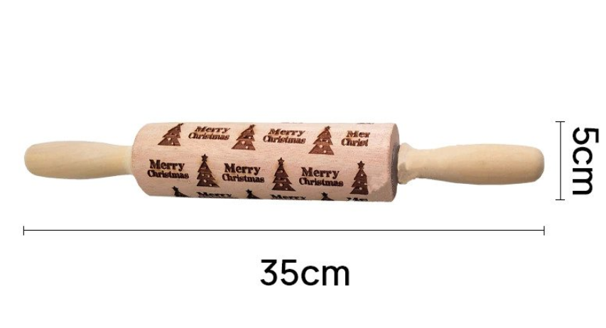 Frendorf | RollArt Prägemuster Nudelholz | Buchenholz Backwerkzeug | Perfekte Muster für Kekse & Teig