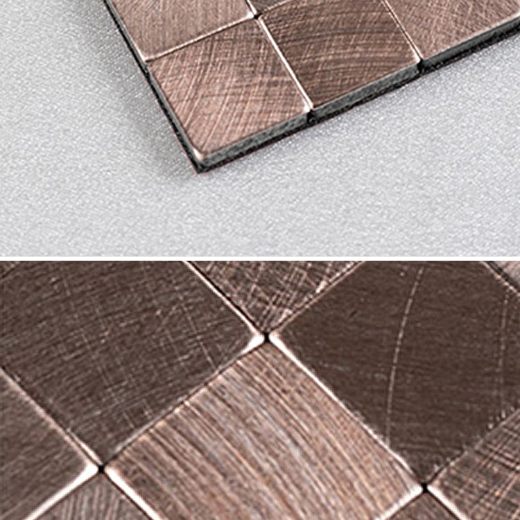 Frendorf | Mosaikfliesen Tapete Quadratische Form Abzieh- und Kleben Mosaikfliesen mit Metalloptik