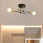 Minimalistische lineare Halb-Einbau-Leuchte Eisen 2 Leuchtmittel Schlafzimmer Deckenleuchte in Schwarz