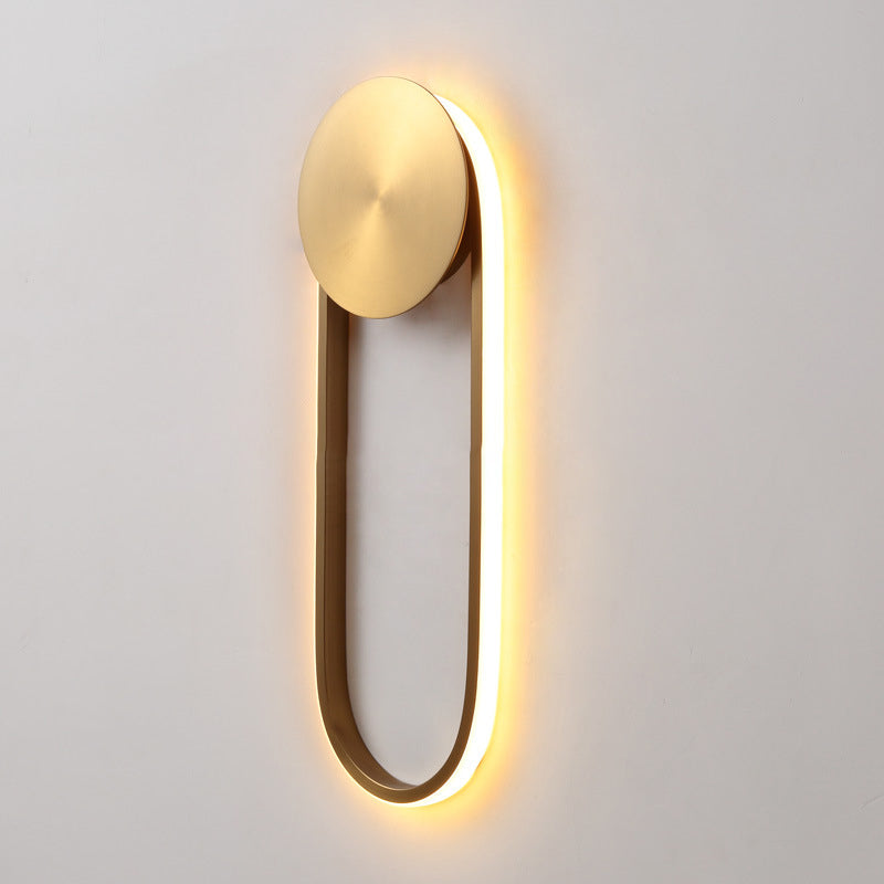 Frendorf | Messing Bogenform Wandleuchte Postmoderne LED Metall Wandmontierte Lampe für Schlafzimmer