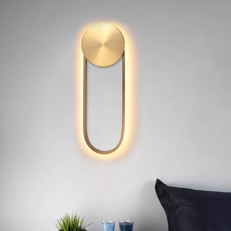 Frendorf | Messing Bogenform Wandleuchte Postmoderne LED Metall Wandmontierte Lampe für Schlafzimmer