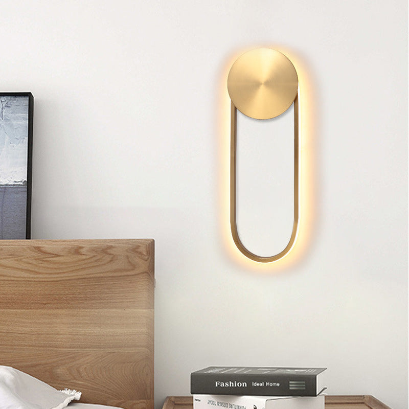 Frendorf | Messing Bogenform Wandleuchte Postmoderne LED Metall Wandmontierte Lampe für Schlafzimmer