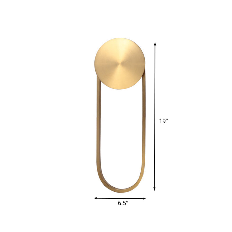 Frendorf | Messing Bogenform Wandleuchte Postmoderne LED Metall Wandmontierte Lampe für Schlafzimmer