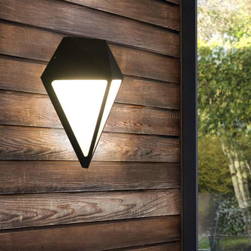 Frendorf | Modernist Diamond Wandleuchte Metallisch LED Treppen Wandmontage Lampe in Schwarz, Weiß/Warm/Natur Licht