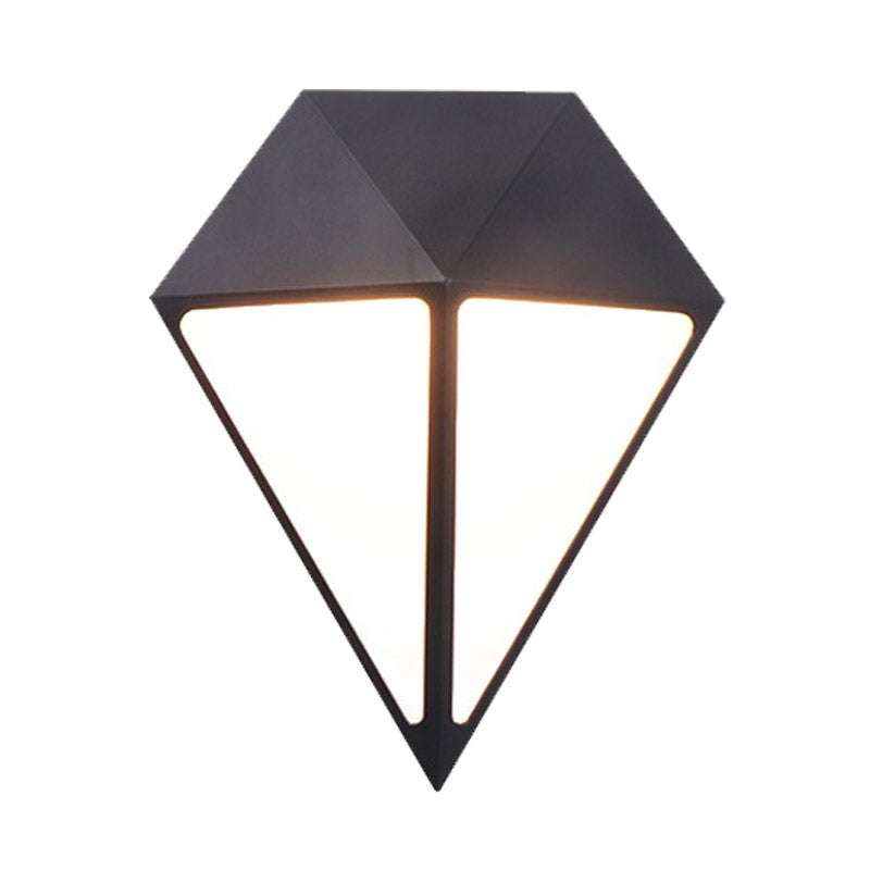 Frendorf | Modernist Diamond Wandleuchte Metallisch LED Treppen Wandmontage Lampe in Schwarz, Weiß/Warm/Natur Licht