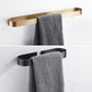 Frendorf | 2-teiliges modernes Badezimmer-Hardware-Set in Gold/Schwarz, Handtuchhalter