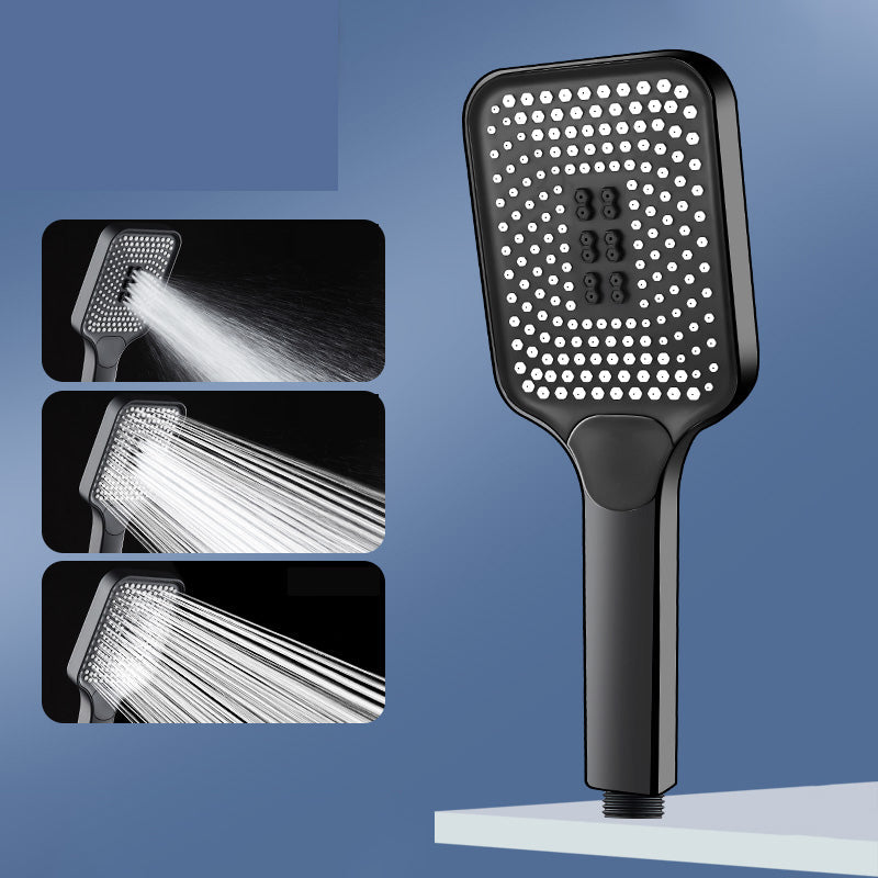 Frendorf | Moderne Rechteckige Handbrause in Schwarz 3 Strahlen Wandmontierte Handbrause