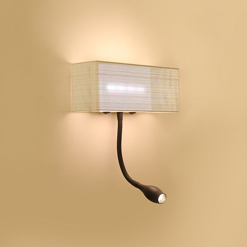 Frendorf | Metallisches Mesh Rechteckige Einbau Wandlampe Modernismus LED Wandleuchte in Weiß mit drehbarem Design