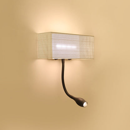 Frendorf | Metallisches Mesh Rechteckige Einbau Wandlampe Modernismus LED Wandleuchte in Weiß mit drehbarem Design