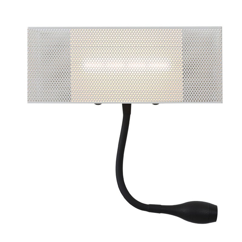 Frendorf | Metallisches Mesh Rechteckige Einbau Wandlampe Modernismus LED Wandleuchte in Weiß mit drehbarem Design
