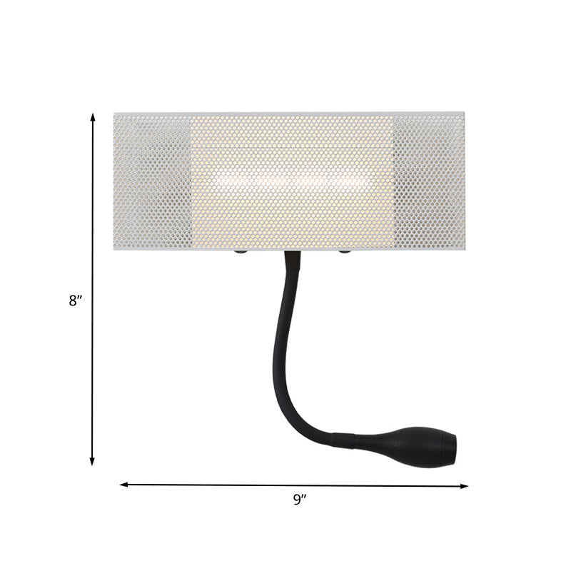 Frendorf | Metallisches Mesh Rechteckige Einbau Wandlampe Modernismus LED Wandleuchte in Weiß mit drehbarem Design