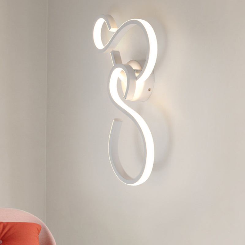 Frendorf | 17"/27.5" H Spiral Wohnzimmer Wandleuchte Licht Acryl LED Moderne Wandleuchte in Weiß