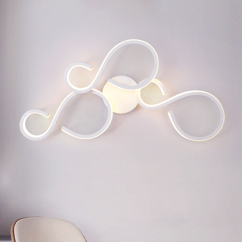 Frendorf | 17"/27.5" H Spiral Wohnzimmer Wandleuchte Licht Acryl LED Moderne Wandleuchte in Weiß