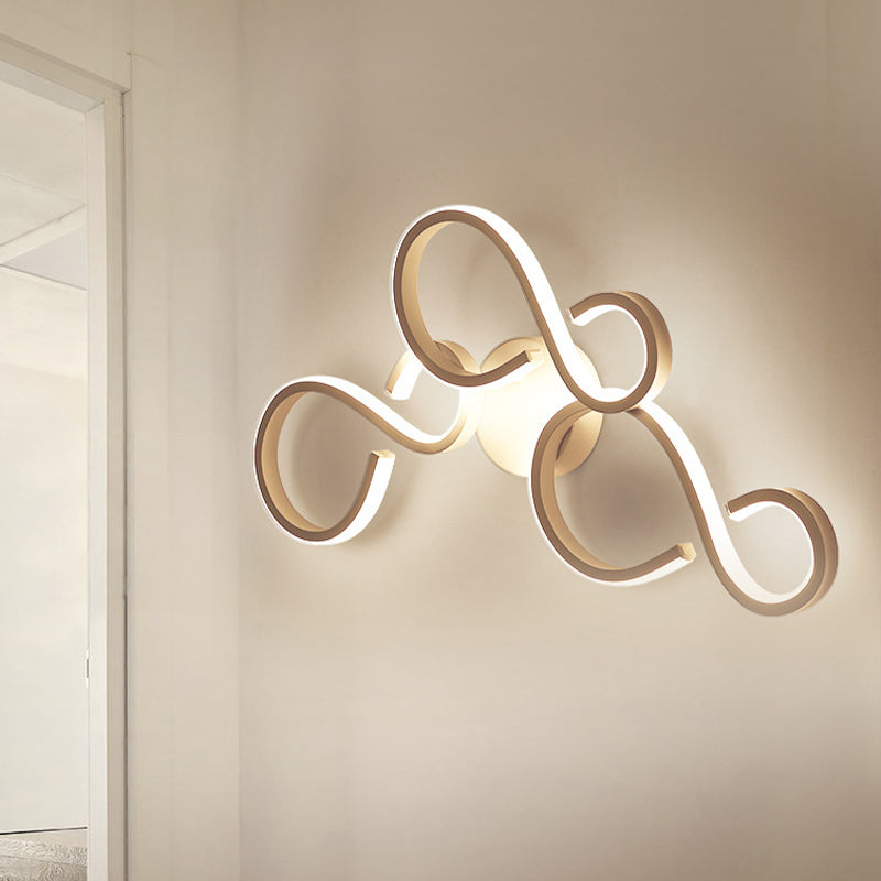 Frendorf | 17"/27.5" H Spiral Wohnzimmer Wandleuchte Licht Acryl LED Moderne Wandleuchte in Weiß