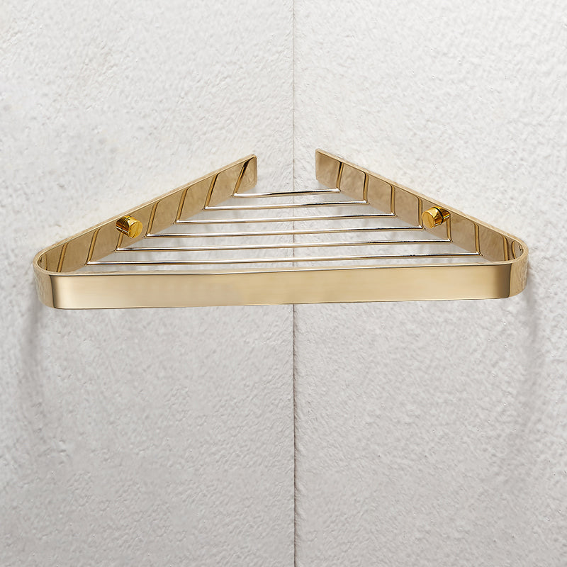 Frendorf | 2-teiliges modernes Badezimmer-Zubehörset, poliertes Chrom/Gold, Badablage