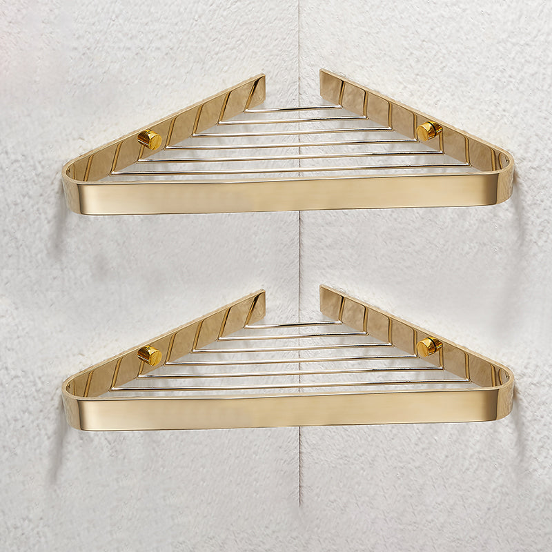 Frendorf | 2-teiliges modernes Badezimmer-Zubehörset, poliertes Chrom/Gold, Badablage
