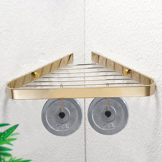 Frendorf | 2-teiliges modernes Badezimmer-Zubehörset, poliertes Chrom/Gold, Badablage