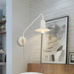 Frendorf | Breite Flare Schlafzimmer Wandbeleuchtung Leuchte Metallic 1-Licht Modernismus Wandleuchte in Weiß