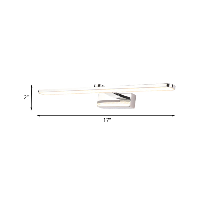 Frendorf | Verlängerte Acryl-Waschtischbeleuchtung Einfacher Stil 16"/17"/23" L LED Weißer Finish Wandlicht Wandlampe für Badezimmer in Warm/Weiß Licht