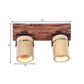 Frendorf | Vintage Zylinder Wandlamp Sconces 2/3-Lichts Bamboe Wandlamp in Bruin met Lineaire Houten Achterplaat