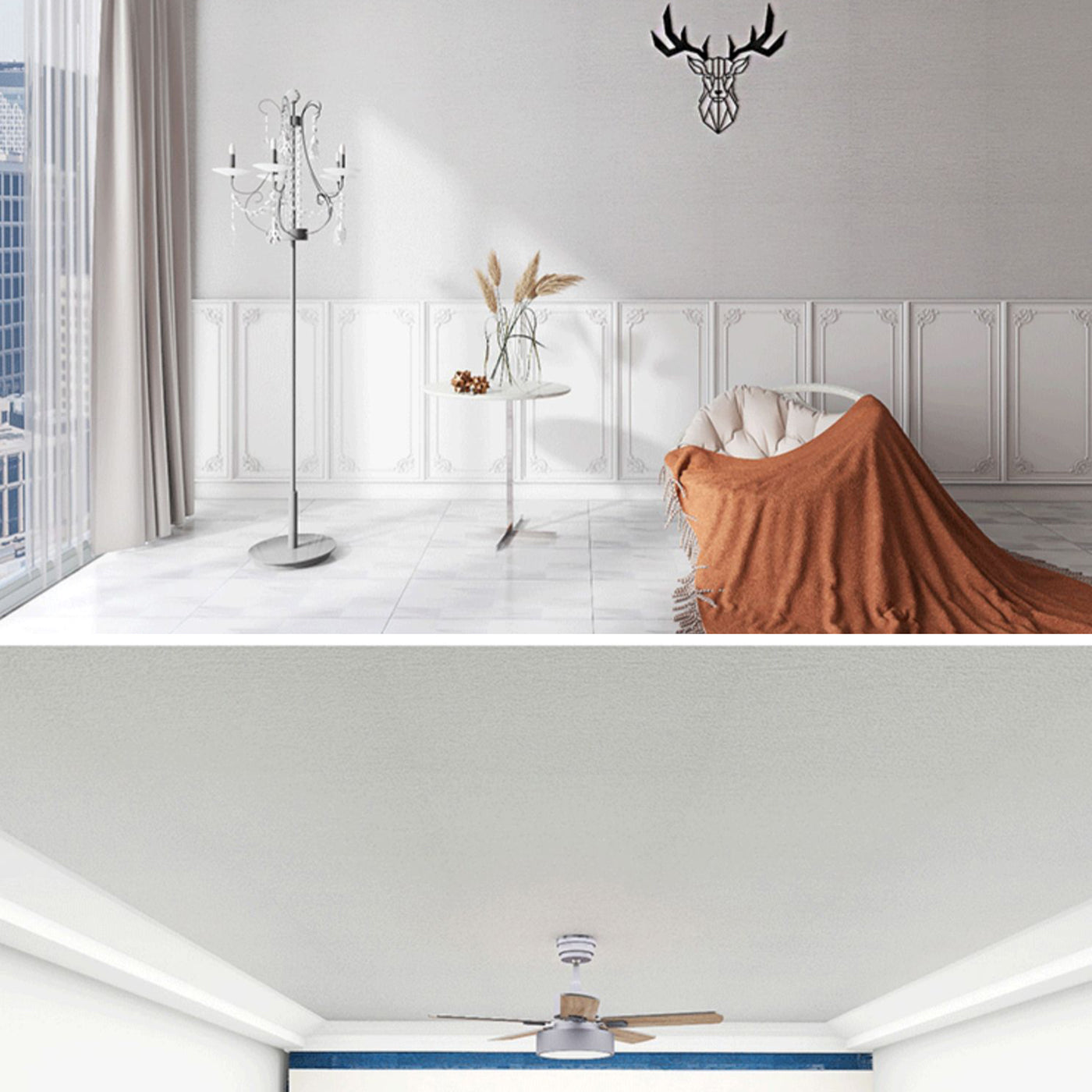 Frendorf | Modern Pearl Wainscoting Flax Wandzugangspanel Selbstklebende Wandpaneele