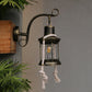 Frendorf | 1-Bulb Metal Wall Mounted Light Industrial Brass/Kupfer Gebogene Arm Wandleuchte mit Laterne Klarglas-Schirm