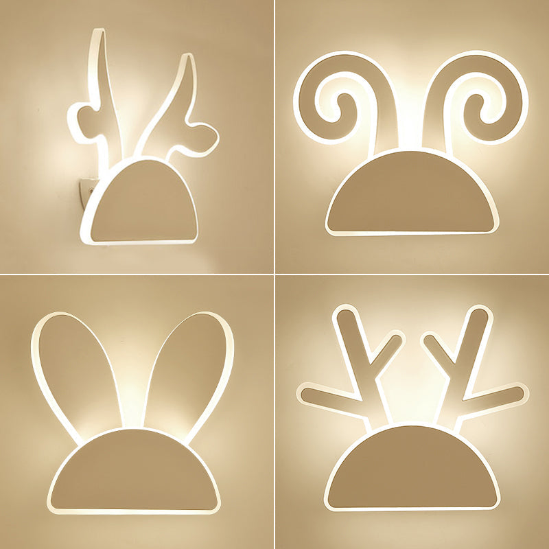 Frendorf | Witte Afwerking Konijn Wandlamp Dier Schattig Acryl LED Wandlamp voor Gang Kinder slaapkamer