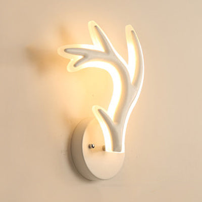 Hirschhorn LED Wandlicht Tierstil Acryl Wandleuchte in Weiß für Erwachsene Kinder Schlafzimmer
