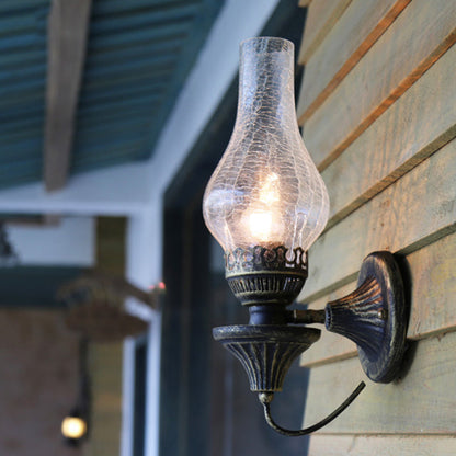 Frendorf | Fabrieksvaas Schaduw Wandlamp 1 Hoofd Geel/Helder Kraakglas Wandverlichting Armatuur voor Buiten