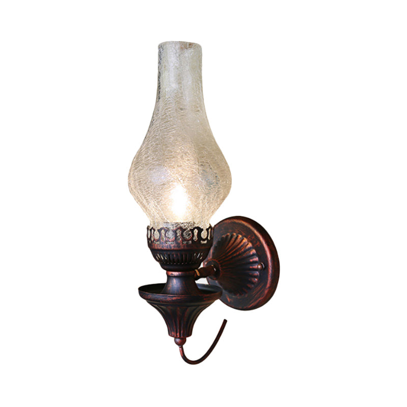 Frendorf | Fabrieksvaas Schaduw Wandlamp 1 Hoofd Geel/Helder Kraakglas Wandverlichting Armatuur voor Buiten