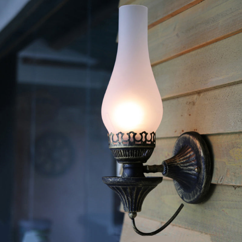 Frendorf | Fabrieksvaas Schaduw Wandlamp 1 Hoofd Geel/Helder Kraakglas Wandverlichting Armatuur voor Buiten